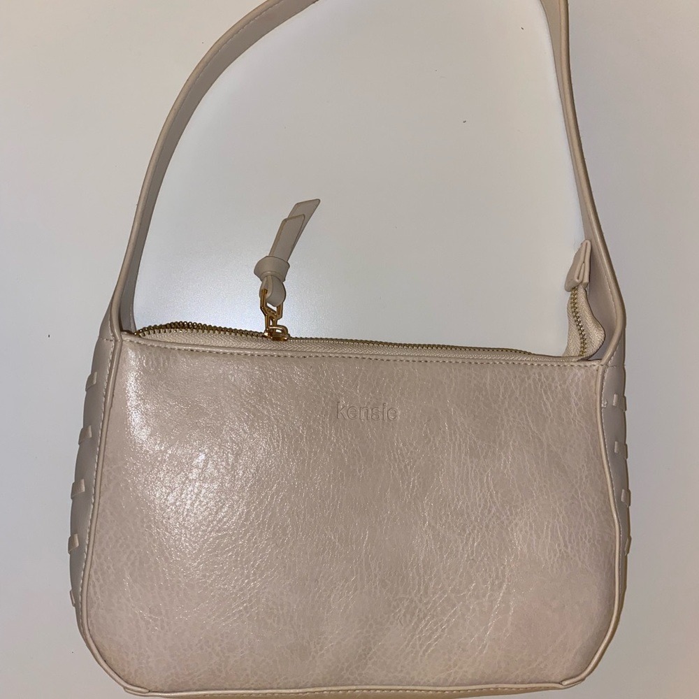 Cream Leather hang bag